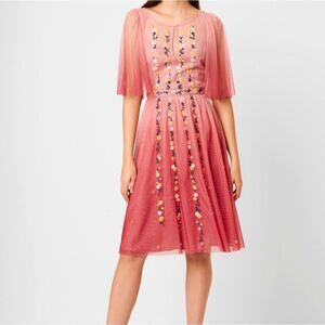 FRENCH CONNECTION Amana Embroidered Ombre Dress